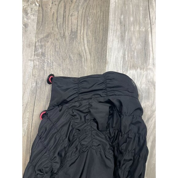 Athleta Shock Cord Anorak Hooded Jacket Black XS Long Length Mesh Lining Ruched - Picture 4 of 14